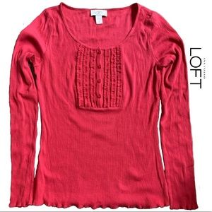 Ann Taylor Loft Ruffle Henley